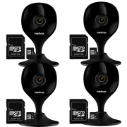 Kit 4 Câmeras Wi-Fi com Aúdio e Inteligência Artificial iMX C Black Intelbras Visão Superwide + 4 Cartões De Memória 32gb