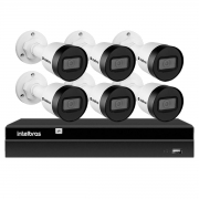 Kit 6 Câmeras Intelbras HD 720p VIP 1130 B 3,6mm Bullet IP67 + NVR Intelbras Digital Video 8 Canais Recorder NVD 1408 4K