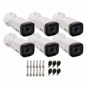 Kit 6 Câmeras Intelbras Varifocal Multi HD VHD 3240 VF G6 IP67 IR 40m HDCVI, HDTVI, AHD e Analógico + Conectores