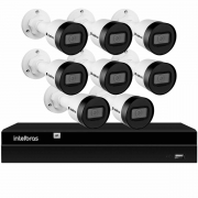 Kit 8 Câmeras de Segurança Bullet Intelbras Full HD 1080p VIP 1230 B G4 + NVR Intelbras Digital Video 8 Canais Recorder NVD 1408 4K