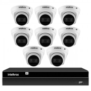 Kit 8 Câmeras de Segurança Dome Intelbras Full HD 1080p VIP 1230 D G4 + NVR Intelbras Digital Video 8 Canais Recorder NVD 1408 4K