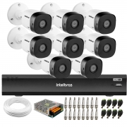 Kit 8 Câmeras de Segurança Full HD Intelbras VHD 1220 B G6 + DVR Intelbras Gravador de Vídeo Digital iMHDX 3008 - 8 Canais