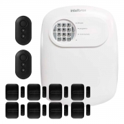 Kit Central de Alarme Residencial ANM 24 NET Intelbras com 8 Sensores de portas e janelas XAS Smart Black, 2 Controles