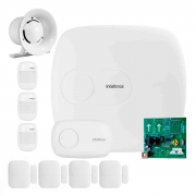 Kit de Alarme com Central Monitorada AMT 4010 RF 7 Sensores, Comunicador Ethernet, Receptor XAR, Sirene