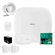 Kit de Alarme com Central Monitorada AMT 4010 RF 3 Sensores, Comunicador Ethernet, Receptor XAR, Sirene, Bateria