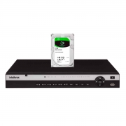 Kit NVD 3332 Gravador Digital de Vídeo em Rede até 32 câmeras IP 4K Black Intelbras + HD Seagate BarraCuda 1TB