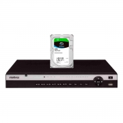 Kit NVD 3332 Gravador Digital de Vídeo em Rede até 32 câmeras IP 4K Black Intelbras + HD Seagate SkyHawk 2TB
