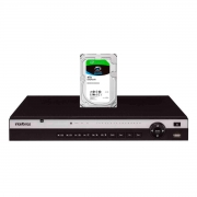 Kit NVD 3332 Gravador Digital de Vídeo em Rede até 32 câmeras IP 4K Black Intelbras + HD Seagate SkyHawk 4TB