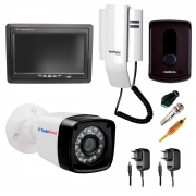 Kit Porteiro Intelbras IPR8010 com 01 Câmera Infra Bullet e Tela Monitor 7 polegadas LCD Colorido
