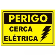 Placa de Advertência para Cerca Elétrica Cuidado Cerca Elétrica