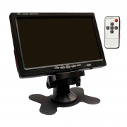 Tela Monitor 7 polegadas LCD Colorido, 2 entradas de vídeo (2 AV-in), para Segurança, Carro, Câmera de Ré