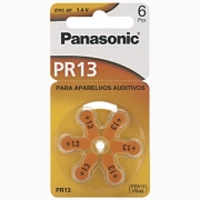 Bateria Auditiva Panasonic Zinco Ar PR-13BR 1,4V 250Mah 6 Unidades PR13BR/300 29983