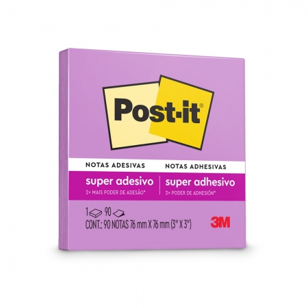 Bloco de Notas Super Adesivas Post-it® Lilás 76 mm x 76 mm - 90 folhas 26208
