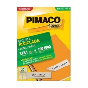 Etiqueta Pimaco Laser 6181 Reciclada 2000 Unidades 25,4X101,60mm 3181 17194