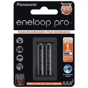 Pilha Panasonic Eneloop Pro Recarregável Palito AAA 2 Un. BK-4HCDE/2BB 25004