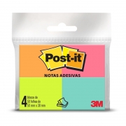 Blocos de Notas Adesivas Post-it® Tropical - 4 Blocos de 38 mm x 50 mm - 50 folhas cada 22670