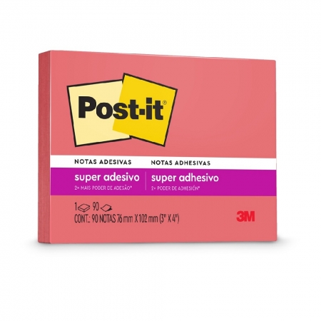 Post-It 76mmx102mm Rosa Poppy 90 Folhas Hb004657167 3M 32313