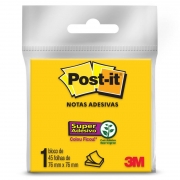 Bloco de Notas Super Adesivas Post-it® Amarelo Neon 76 mm x 76 mm - 45 folhas 22666