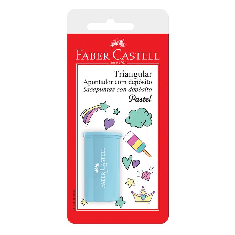 Apontador Com Deposito Faber-Castell Triangular Tons Pastel SM/125TZF 27643