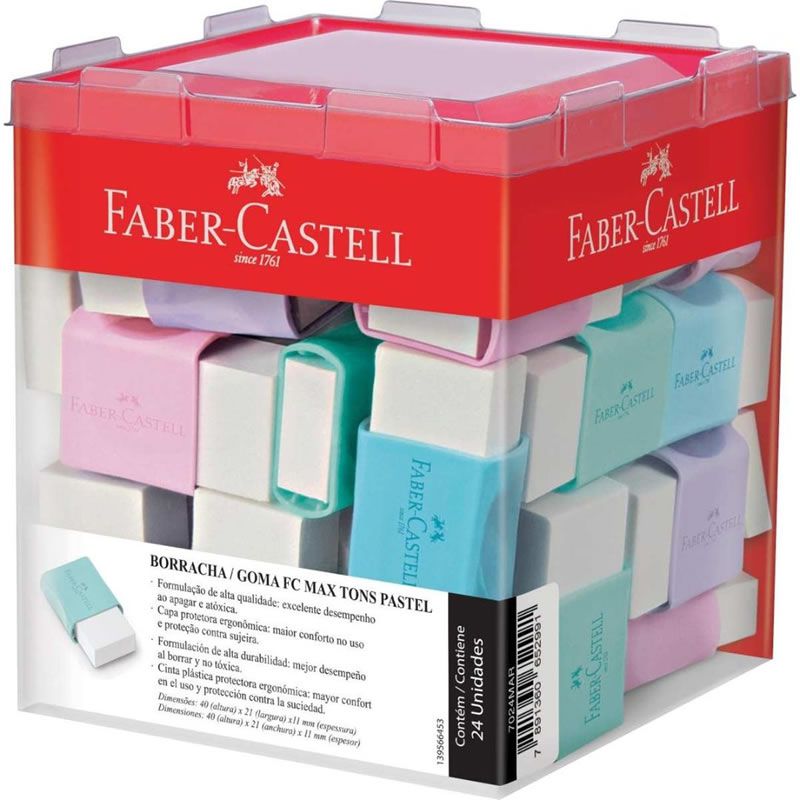 Borracha Faber-Castell TK Plast Pequena Tons Pastel 24 Unidades 7024MAR 26252