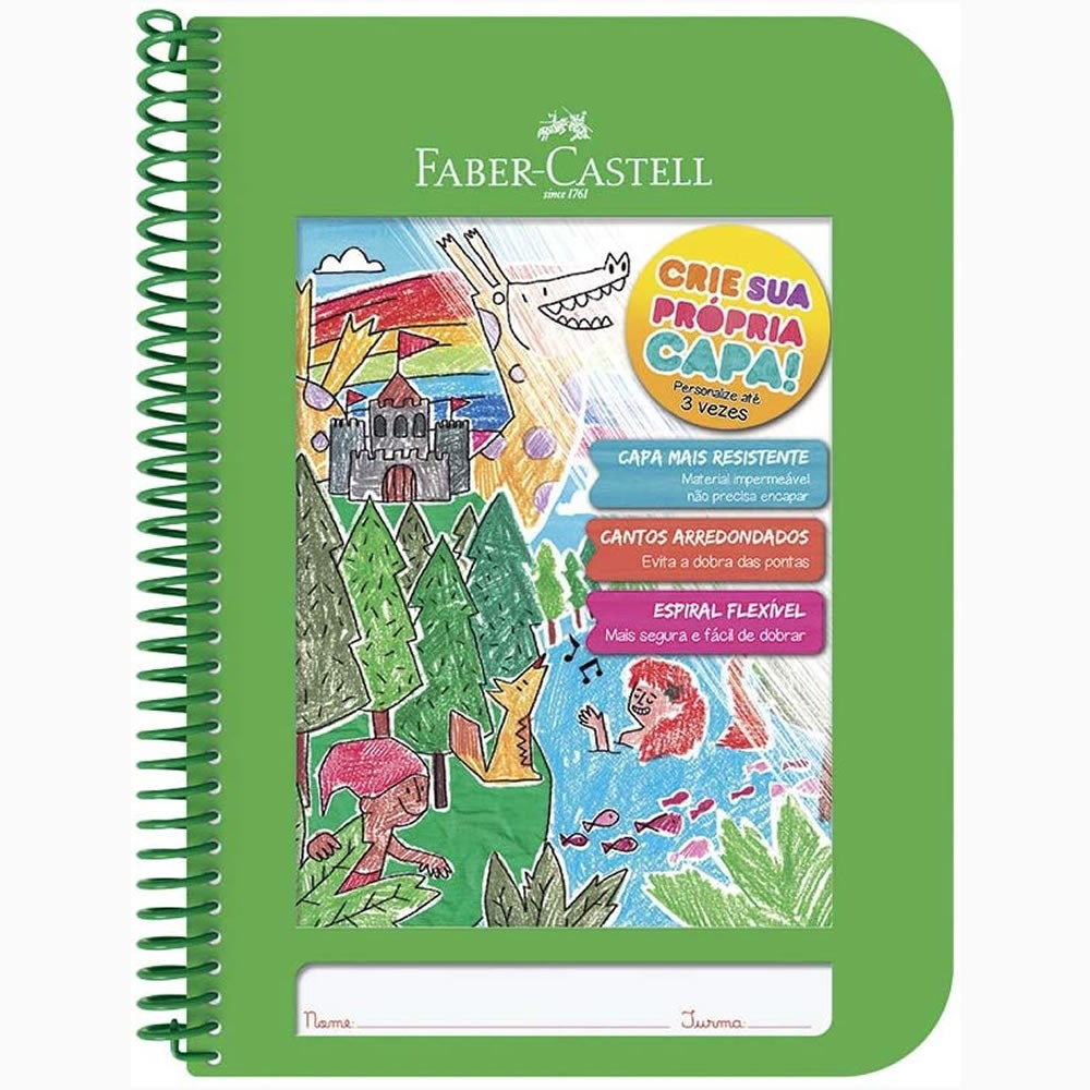 Caderno Criative Faber-Castell Capa Dura Universitário 96 Fls Verde Cdn/Vd 29950