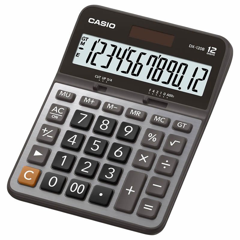 Calculadora Casio de Mesa Grande DX-120B-W 12 Dígitos Prata 28216