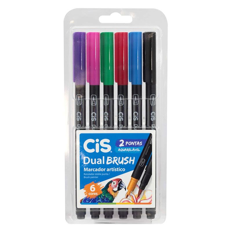 Caneta Pen Brush CiS Dual Brush 6 Cores 58.0000 27350