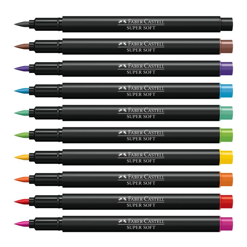 Caneta Pen Brush Faber-Castell Supersoft 10 Cores 15.0710SOFT 27168