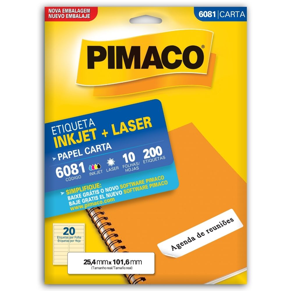 Etiqueta Pimaco Inkjet + Laser - 6081 00901