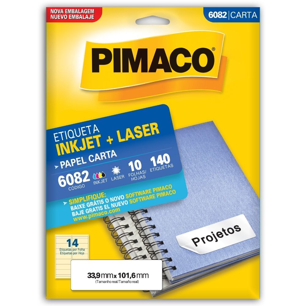Etiqueta Pimaco Inkjet + Laser - 6082 00571