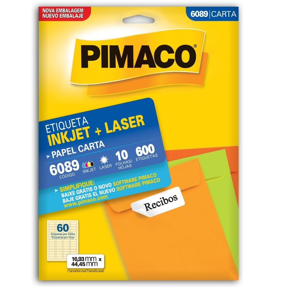 Etiqueta Pimaco Inkjet + Laser - 6089 02148