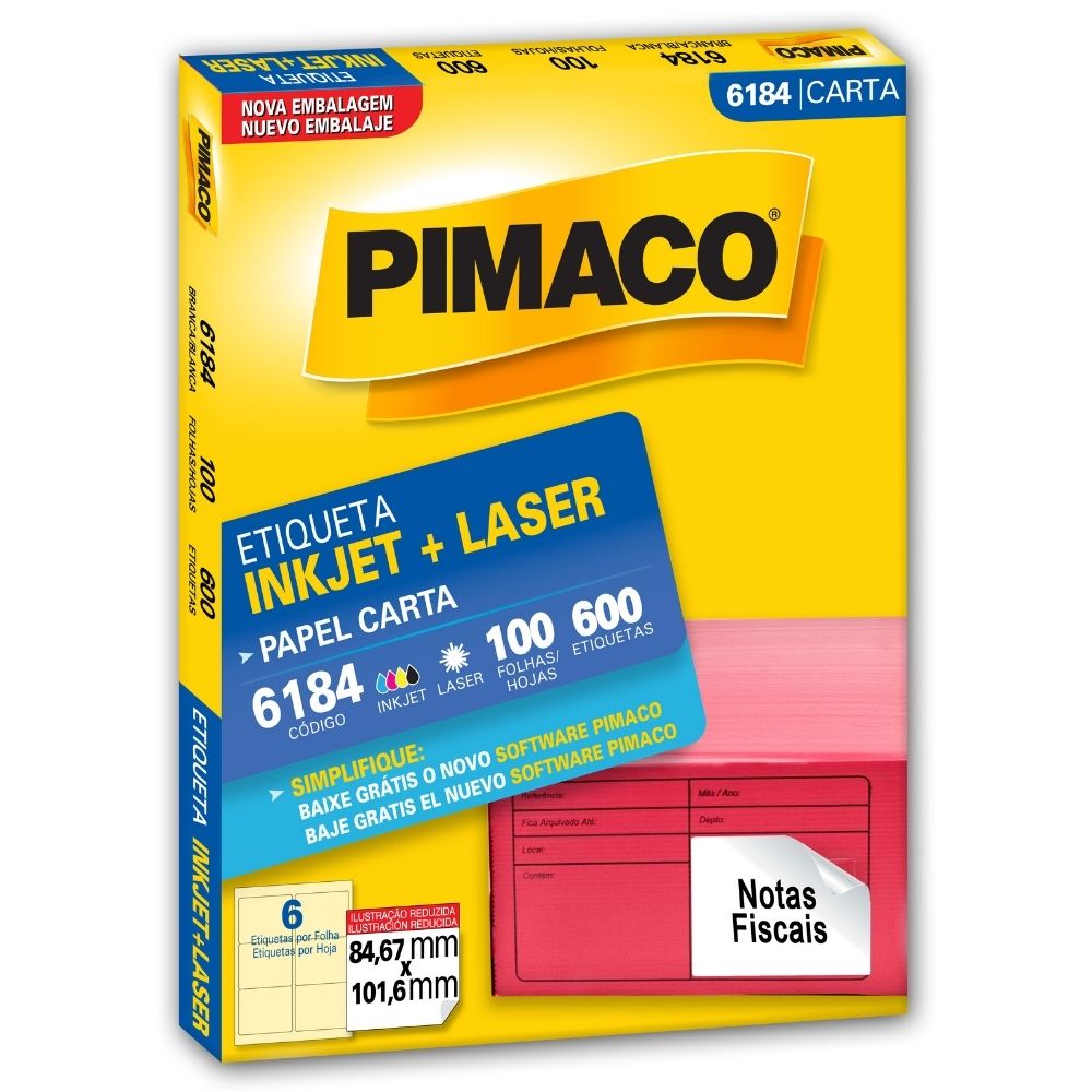 Etiqueta Pimaco Inkjet + Laser - 6184 00676