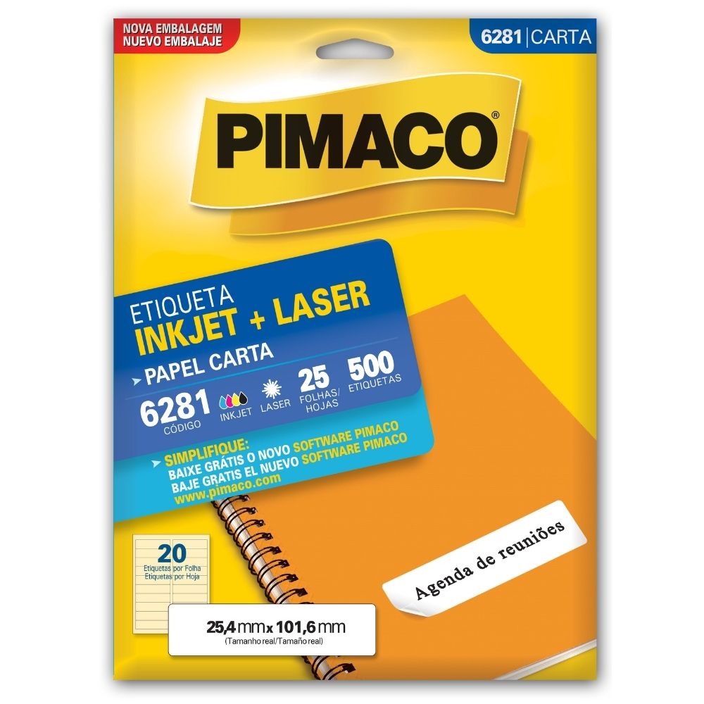 Etiqueta Pimaco Inkjet + Laser - 6281 00632