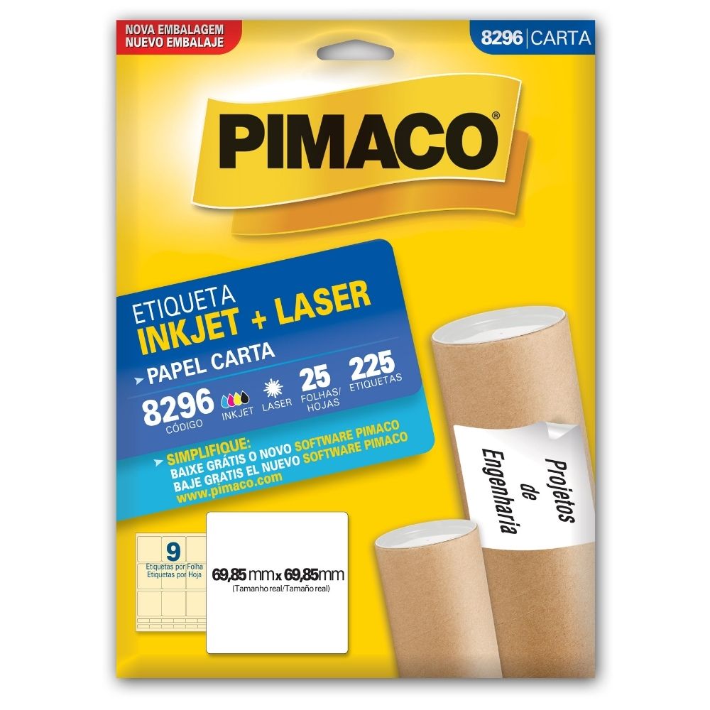 Etiqueta Pimaco Inkjet + Laser - 8296 01180