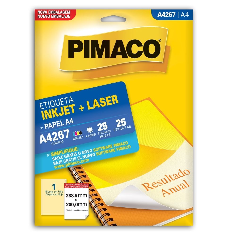 Etiqueta Pimaco Inkjet + Laser - A4267 02177