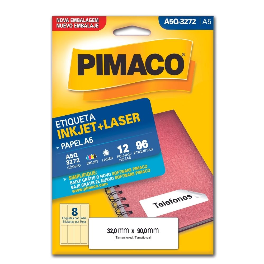 Etiqueta Pimaco Inkjet + Laser - A5Q3272 02195