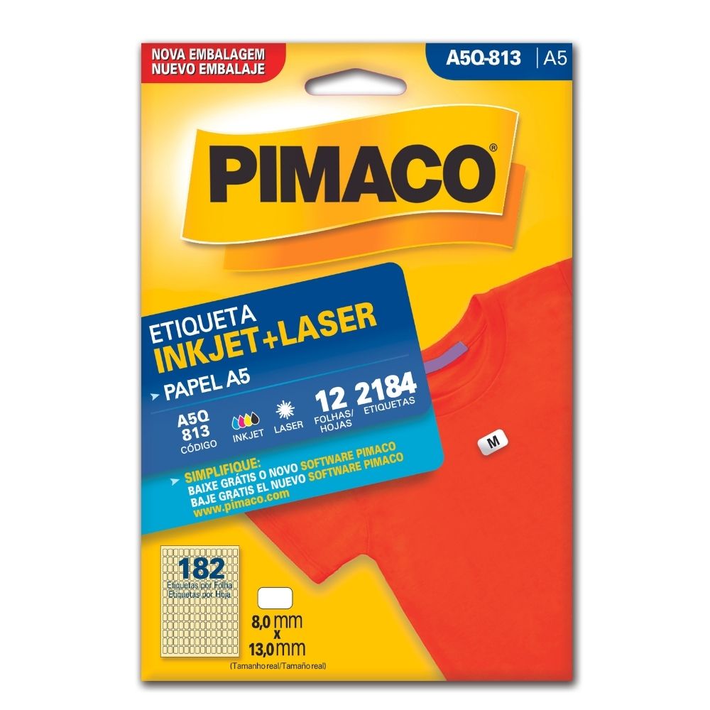 Etiqueta Pimaco Inkjet + Laser - A5Q-813 08088