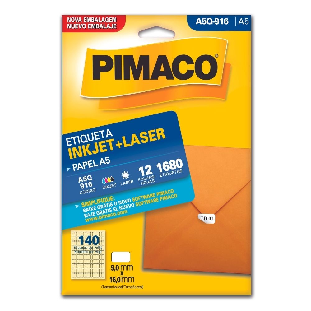 Etiqueta Pimaco Inkjet + Laser - A5Q-916 02198