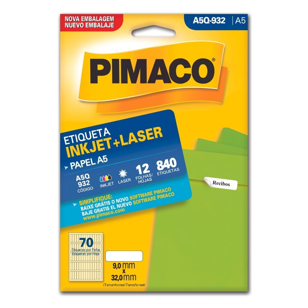 Etiqueta Pimaco Inkjet + Laser - A5Q-932 02199