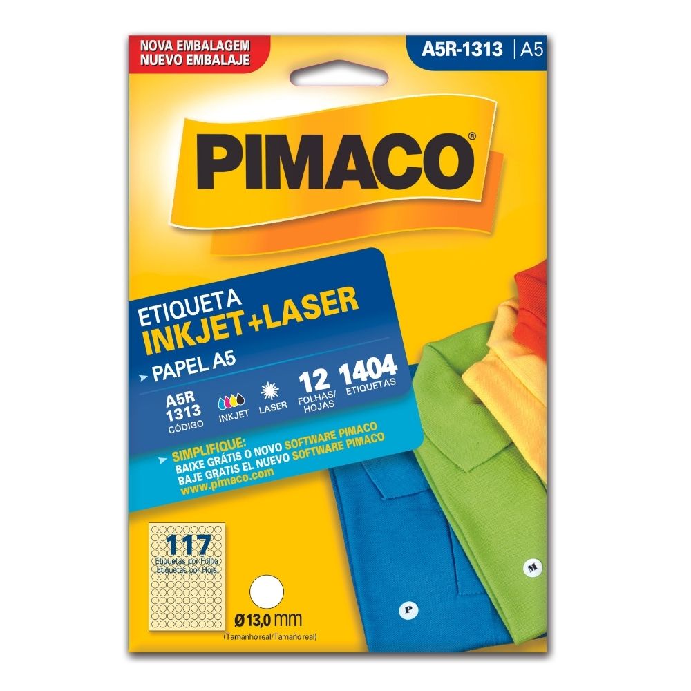 Etiqueta Pimaco Inkjet + Laser - A5R1313 02201