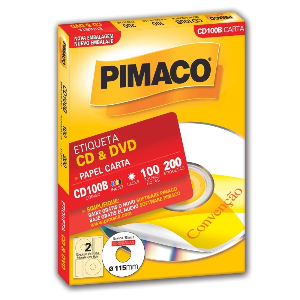 Etiqueta Pimaco Inkjet + Laser - Cd100B 07474