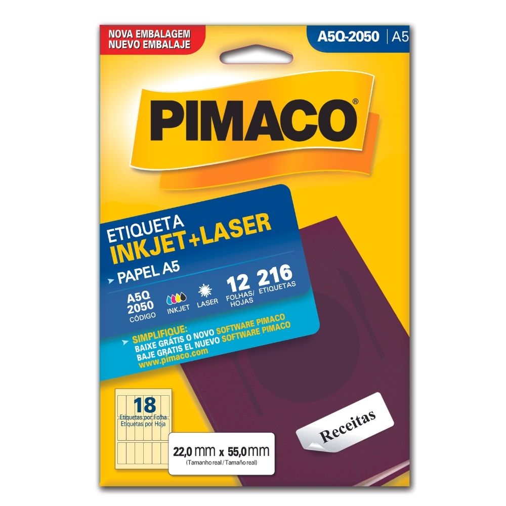Etiqueta Pimaco Laser 22X55Mm A5Q-2050 02191