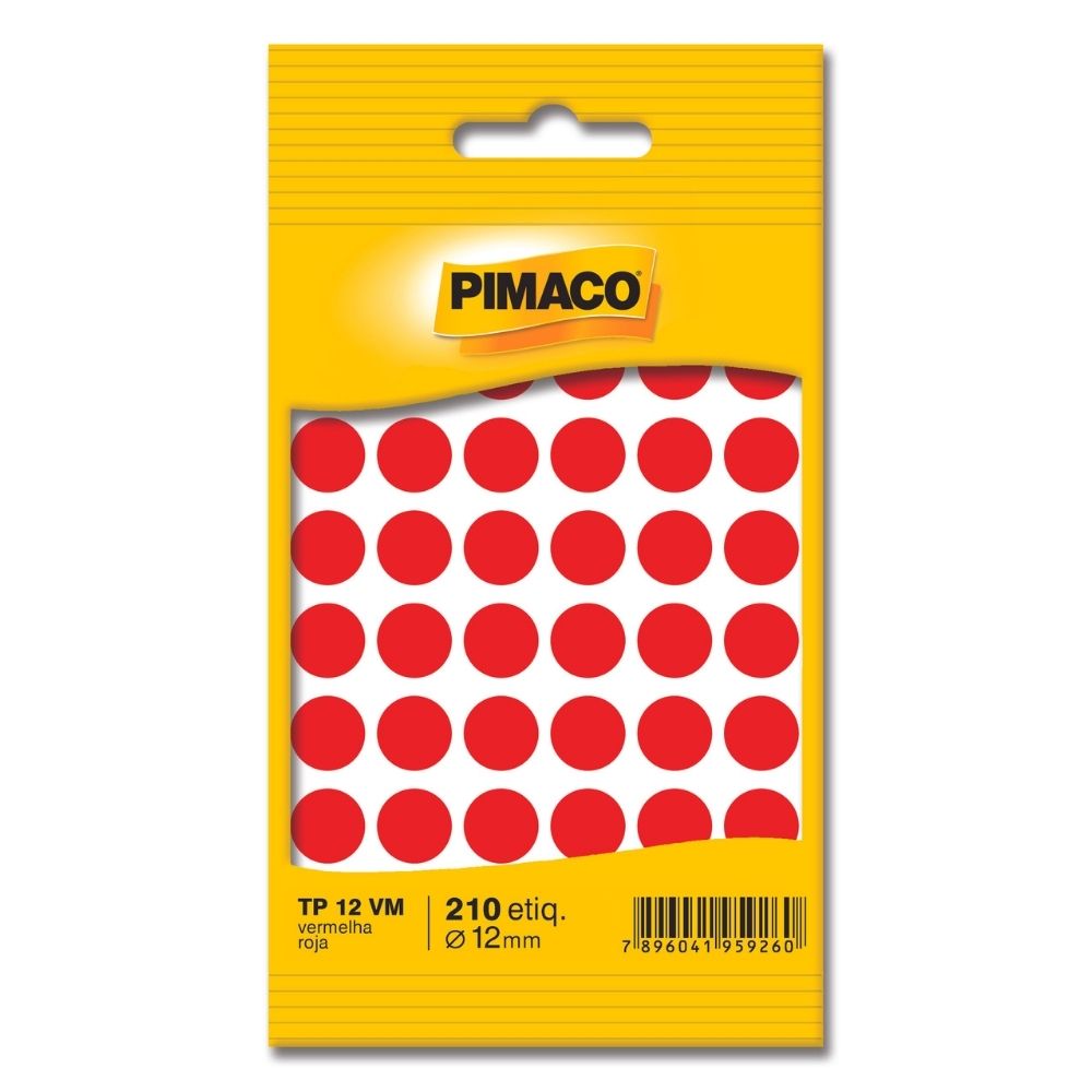 Etiqueta Pimaco Tp 12 Vm Vermelha 14431