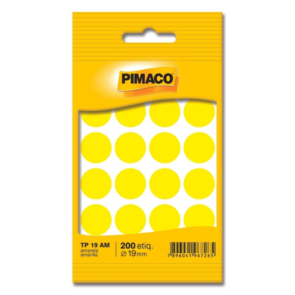 Etiqueta Pimaco Tp 19 Am Amarelo Redonda 15680