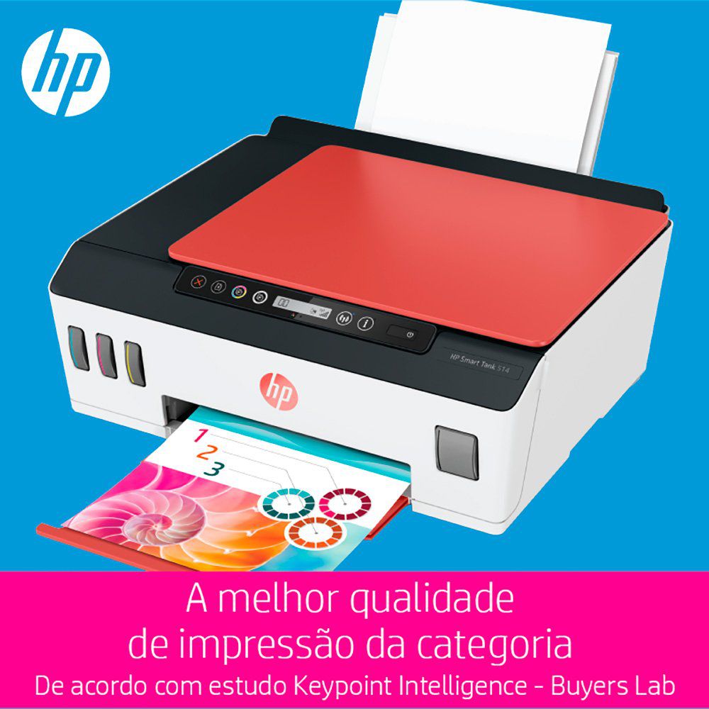 Impressora Multifuncional Smart Tanque de Tinta Wireless 514 (3YW74A) HP 28016