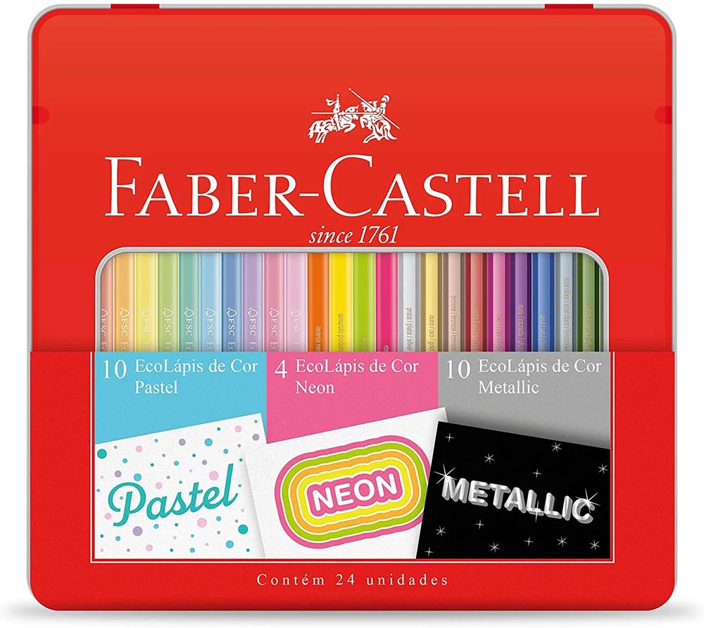 Kit Lápis de Cor Pastel + Metalico + Neon Faber-Castell Kit/Cores 29840
