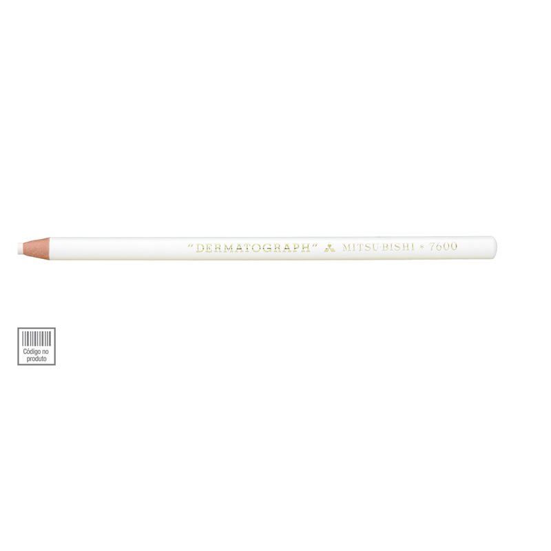 Lápis Dermatográfico Redondo Branco Caixa Com 12 Un. 7600 Mitsubishi 02861