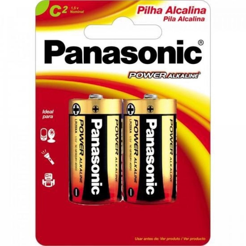 Pilha Alcalina C Média Com 2 unidades Lr14Xab/2B Panasonic 10416