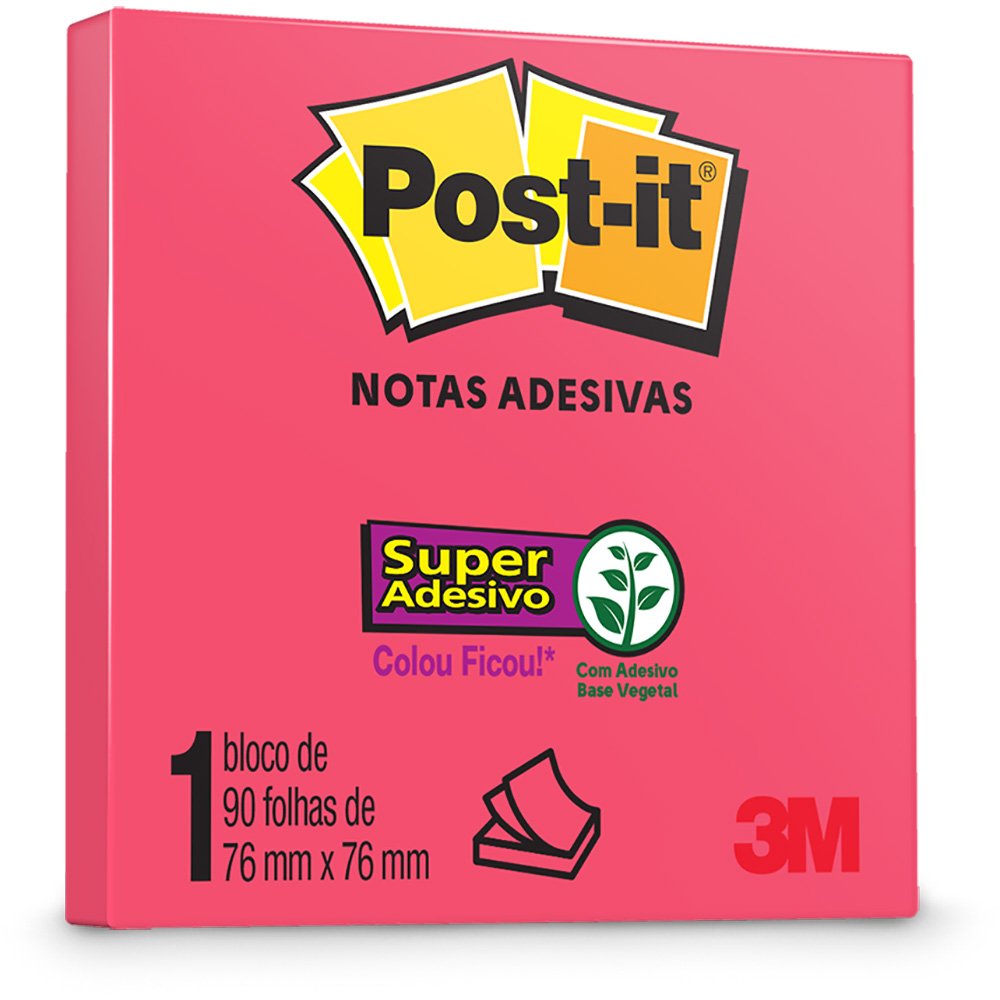 Post-It 3M 654 76mm X 76mm Rosa Poppy 90 Fls HB004650204 29989