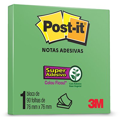 Post-It 76mmx76mm Verde Limao 90Folhas Hb004604433 3M 32310